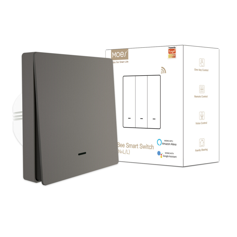Universal Remote Smart Home - MOES Tuya ZigBee スマートボタン壁スイッチ アプリリモートコントロール シングル/ニュートラル配線対応