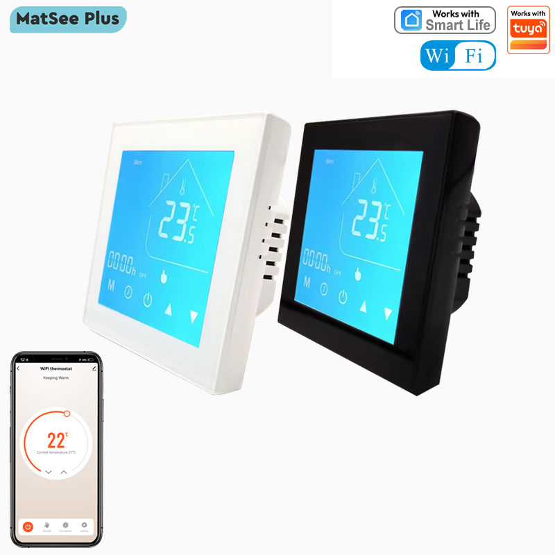 Smart Home Plus - スマートWiFiサーモスタット 暖房用温水/ガスボイラー 電気床暖房サーモスタット 温度コントローラー Alexa、Google Home対応