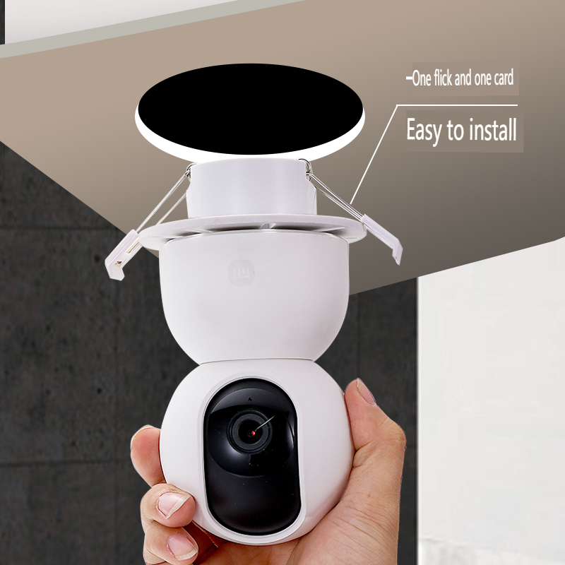 Eufy Camera E220 - Xiaomiパンチング半球ミニカメラホールフィラーダウンライト取り付けブラケット天井監視パン/チルトホイストベースカメラホールフィラーブラケットに適しています。