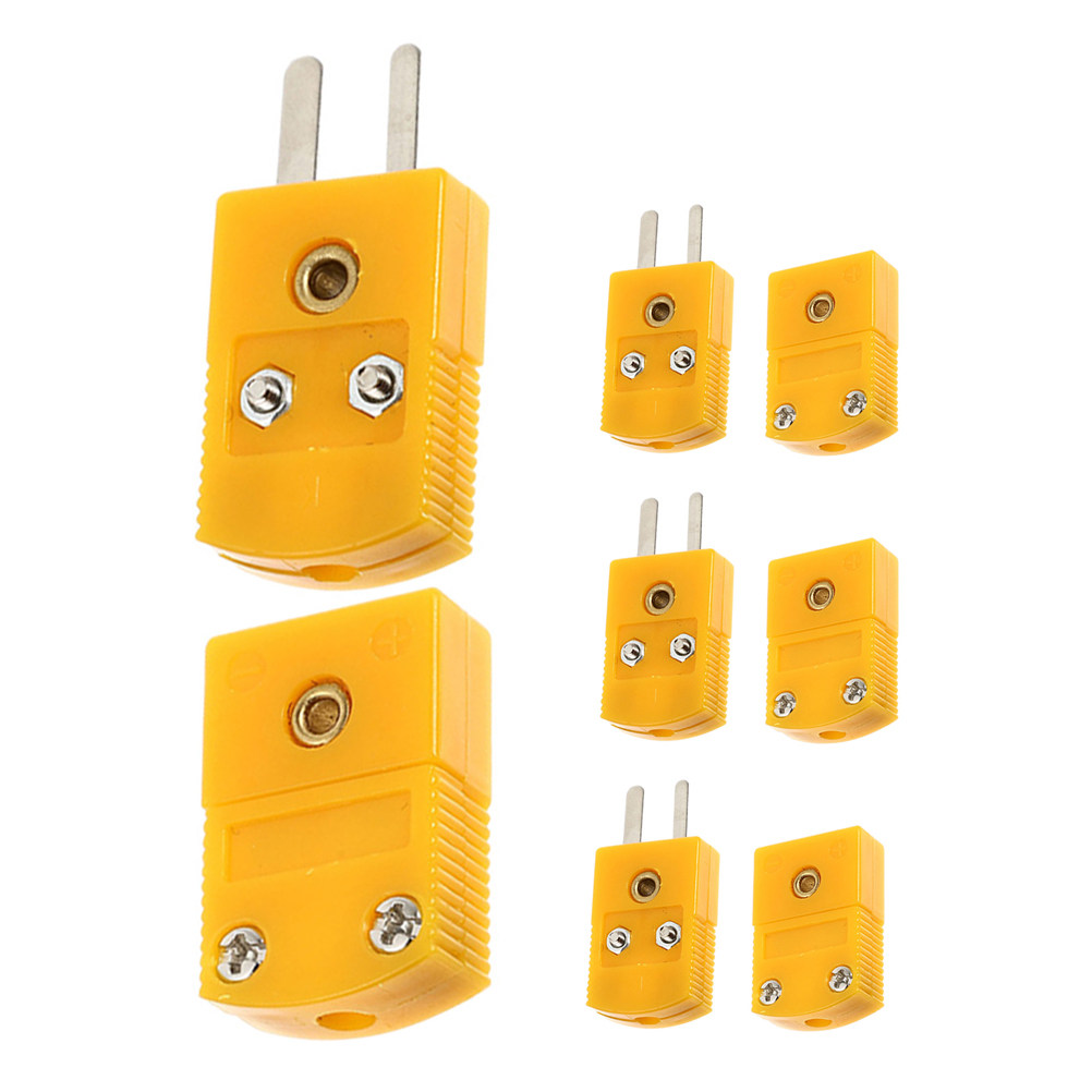 Temperature Sensor - 温度センサー用、安定した信号伝送を実現する、タイプK熱電対コネクターアダプター（オス・メスプラグ、ソケット）4個セット。ABS製。