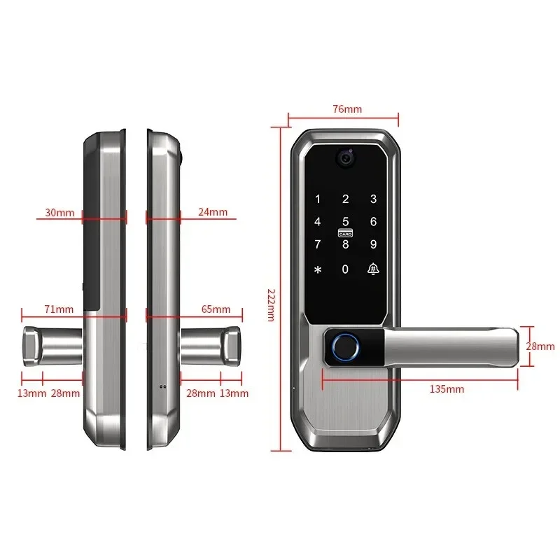 Tuya WiFiスマートドアロック、覗き穴カメラ付き、シン - Smart Home Door Lock のレビューと価格