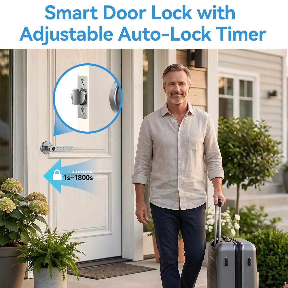YFK Tuya スマートドアロックハンドル。生体認証指紋、 - Smart Home Door Lock のレビューと価格